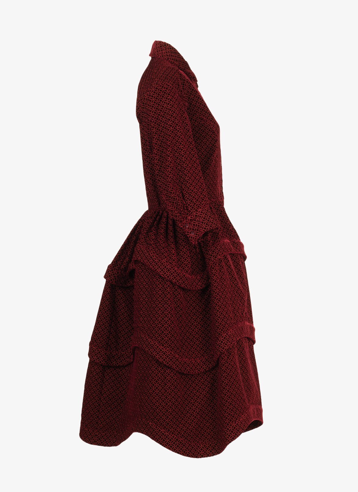 SHIRT DRESS VELOURS MINI ARABESQUE BORDEAUX ALAÏA BURGUNDY SHIRT DRESS VELOURS MINI ARABESQUE BORDEAUX